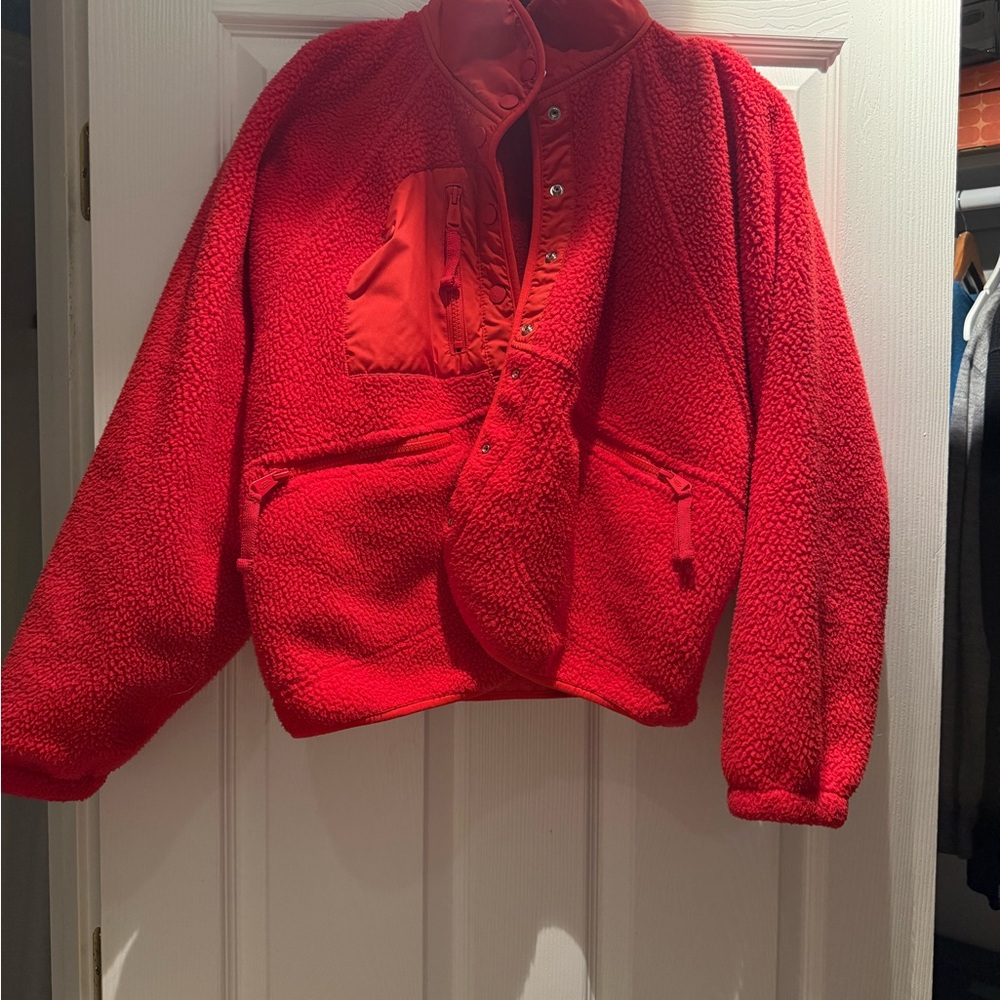 FP Movement by Free People Red Sherpa Fleece Jacket